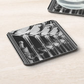 Art Deco Champagne Glass Onderzetter Set (6) (Linkerzijde)