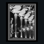 Art Deco Champagne Glass Print 16x20<br><div class="desc">Mooie,  neutrale toon,  Art Deco Champagne Glass Print -16x20</div>