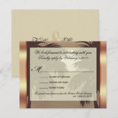 Art Deco Champagne ICE Metaal Kleur Nep Velijn RSV RSVP Kaartje (Voorkant / Achterkant)