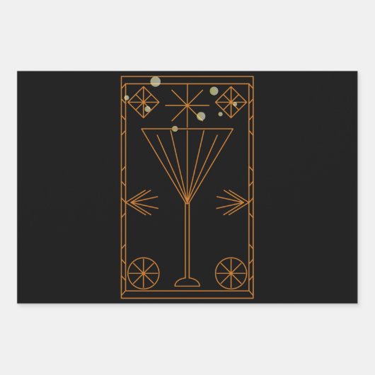 Art Deco Champagne Inpakpapier Vel (Voorkant 3)
