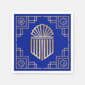 Art Deco Chanukkah Blue en Gold Design Servet (Voorkant)