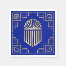 Art Deco Chanukkah Blue en Gold Design