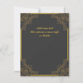 Art Deco Charcoal 50th Birthday Invitation Kaart (Achterkant)