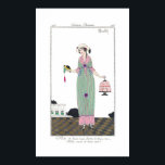 Art Deco Charles Martin Mode Bord Print Poster<br><div class="desc">Charles Martin (Franse nationaliteit) Costumes Parisiens 1918 Mode Bord Bord 108. Robe de linon rayé bordée de linon roos - Fichu aussi de linon roos (Striped linen jurk met roze linnen - Scarf ook in roze linnen) Journal des Dames et des Modes. Etching with pochoir color on set paper, 1913....</div>