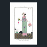 Art Deco Charles Martin Mode Bord Print Poster<br><div class="desc">Charles Martin (Franse nationaliteit) Costumes Parisiens 1918 Mode Bord Bord 108. Robe de linon rayé bordée de linon roos - Fichu aussi de linon roos (Striped linen jurk met roze linnen - Scarf ook in roze linnen) Journal des Dames et des Modes. Etching with pochoir color on set paper, 1913....</div>