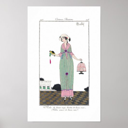 Art Deco Charles Martin Mode Bord Print Poster (Voorkant)