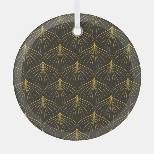 Art Deco Charm:  geometrisch naadloos Glas Ornament (Voorkant)