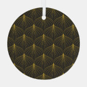 Art Deco Charm:  geometrisch naadloos Glas Ornament (Achterkant)