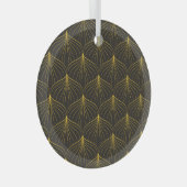 Art Deco Charm:  geometrisch naadloos Glas Ornament (Voorkant Rechts)
