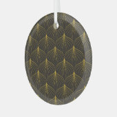 Art Deco Charm:  geometrisch naadloos Glas Ornament (Voorkant links)