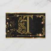 Art Deco Chic Elegante Zwart Goud Hair Stylist Visitekaartje (Voorkant)