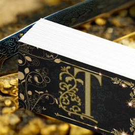 Art Deco Chic Elegante Zwart Goud Hair Stylist Visitekaartje