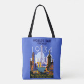 Art Deco Chicago 1934 Wereldtentoonstelling Tote Bag (Achterkant)