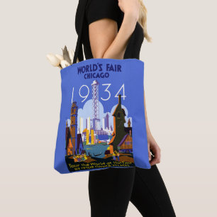 Art Deco Chicago 1934 Wereldtentoonstelling Tote Bag