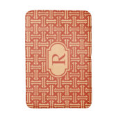 Art Deco Chinees Fret, Mandarin Oranje Badmat (Voorkant Verticaal)