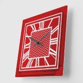 Art Deco, Chinees rood Vierkante Klok (Hoek)