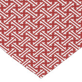 Art Deco Chinese Fret, Donkerrood en wit Korte Tafelloper (Hoek)