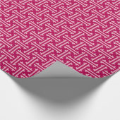 Art Deco Chinese Fret, Fuchsia Pink Cadeaupapier (Hoek)