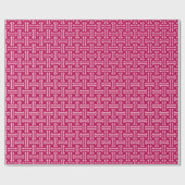 Art Deco Chinese Fret, Fuchsia Pink Cadeaupapier (Vlak)