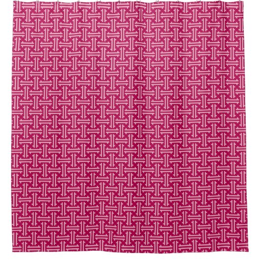Art Deco Chinese Fret, Fuchsia Pink Douchegordijn (Voorkant)