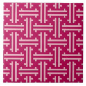 Art Deco Chinese Fret, Fuchsia Pink Tegeltje (Voorkant)
