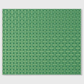 Art Deco Chinese Fret, Jade Green Cadeaupapier (Vlak)