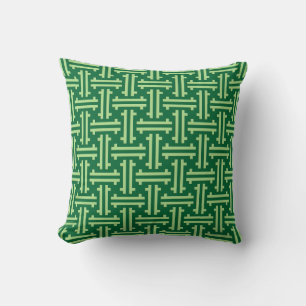 Art Deco Chinese Fret, Jade Green Kussen