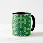 Art Deco Chinese Fret, Jade Green Mok (Voorkant rechts)