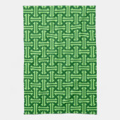 Art Deco Chinese Fret, Jade Green Theedoek (Verticaal)