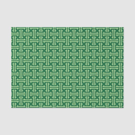 Art Deco Chinese Fret, Jade Green Tissuepapier (Voorkant)