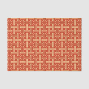 Art Deco Chinese Fret, Mandarijns Oranje Tissuepapier