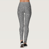 Art Deco Chinese Fret, Silver en Graphite Grey Leggings (Achterkant)