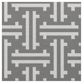Art Deco Chinese Fret, Silver en Graphite Grey Stof (Close Up)