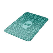 Art Deco Chinese Fret, Turquoise en Aqua Badmat (Gekanteld)