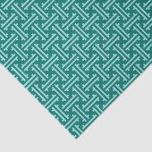 Art Deco Chinese Fret, Turquoise en Aqua Tissuepapier (Detail)