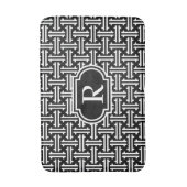 Art Deco Chinese Fret, Zwart-wit Badmat (Voorkant Verticaal)