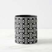 Art Deco Chinese Fret, Zwart-wit Mok (Midden)