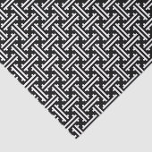 Art Deco Chinese Fret, Zwart-wit Tissuepapier (Detail)