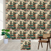 Art Deco Chinoiserie Pagoda Patroon Tegel Tegeltje