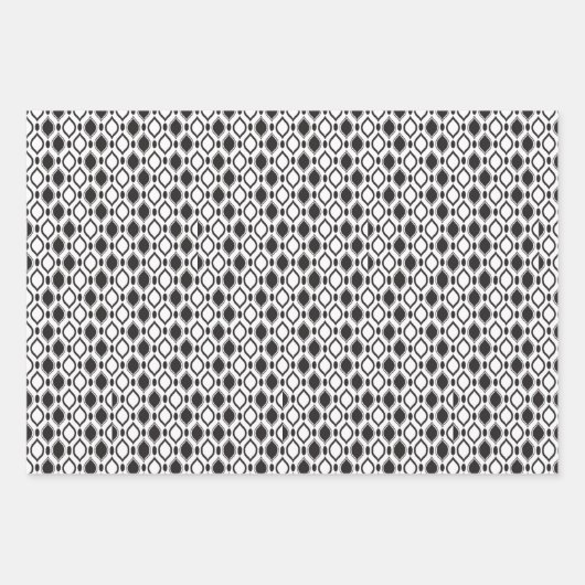 Art Deco Chique Parels Zwart Bourgondië Inpakpapier Vel (Voorkant 2)