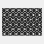 Art Deco Chique Parels Zwart Bourgondië Inpakpapier Vel (Voorkant)