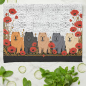 ART DECO CHOWS glad   - beperkte productie Theedoek (Gevouwen)