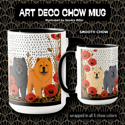 ART DECO CHOWS glad  Mok