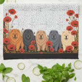 ART DECO CHOWS ruw - beperkte productie Theedoek (Gevouwen)