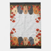 ART DECO CHOWS ruw - beperkte productie Theedoek (Verticaal)