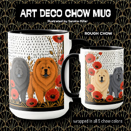 ART DECO CHOWS ruw  Mok