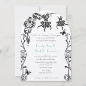 Art Deco Christelijke Bloem Bruiloft Uitnodiging (Voorkant)