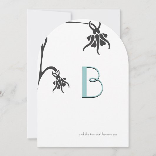 Art Deco Christelijke die Cut Wedding Invitations Kaart (Achterkant)