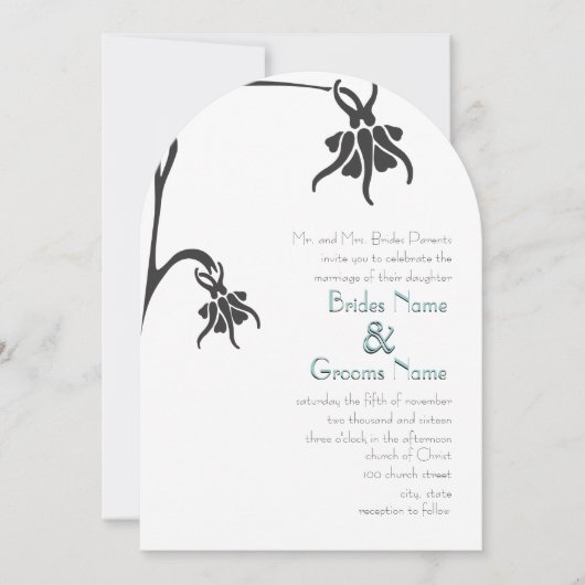 Art Deco Christelijke die Cut Wedding Invitations Kaart (Voorkant)