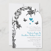 Art Deco Christelijke Floral Wedding Kaart (Voorkant)